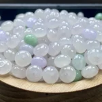 A57K 9x6mm Natural Myanmar Jadeite A-Grade Loose Beads, Light Ice Lavender-Green Drum Beads $7